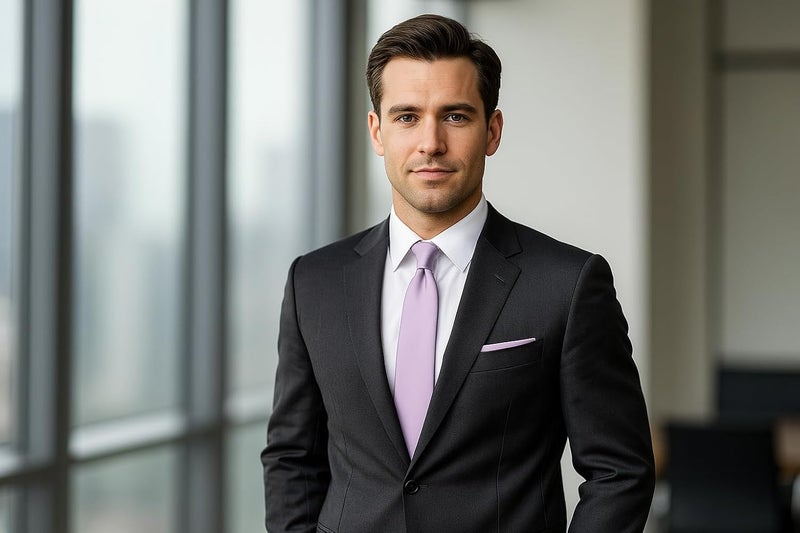 Trilece Ties for Men - Mens Solid Color Formal Necktie and Pocket Square Sets - Image 2